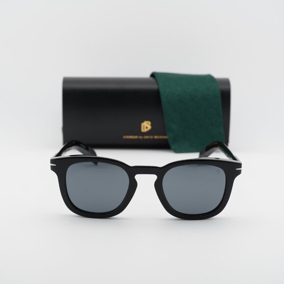 David Beckham DB 7030/S 0807 T4 Square Sunglasses - Black/Silver Mirror - Picture 3 of 9